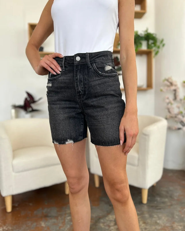 Judy Blue Full Size High Waist Rigid Magic Denim Shorts
