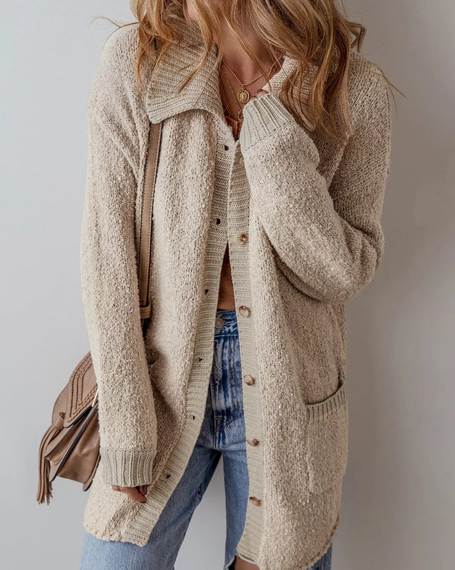 Button-Up Cardigan with Pockets