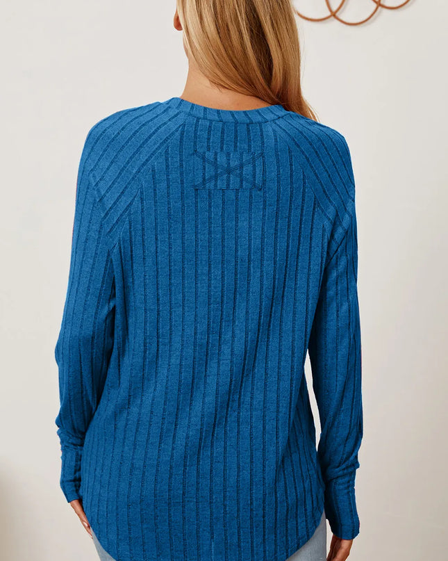 Basic Bae Full Size Ribbed Thumbhole Sleeve T-Shirt