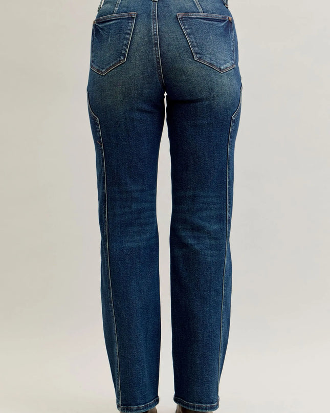 Judy Blue Full Size Seam Detail Straight Leg Jeans Plus Size