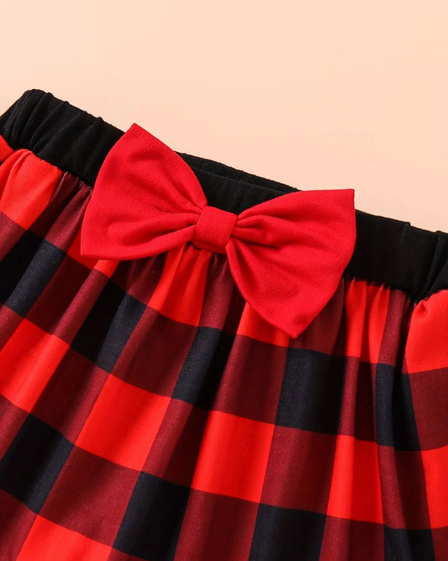 Children's Christmas Bodysuit and Pants Set with Headband