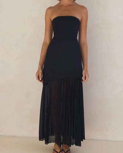 Layered Slit Tube Maxi Dress