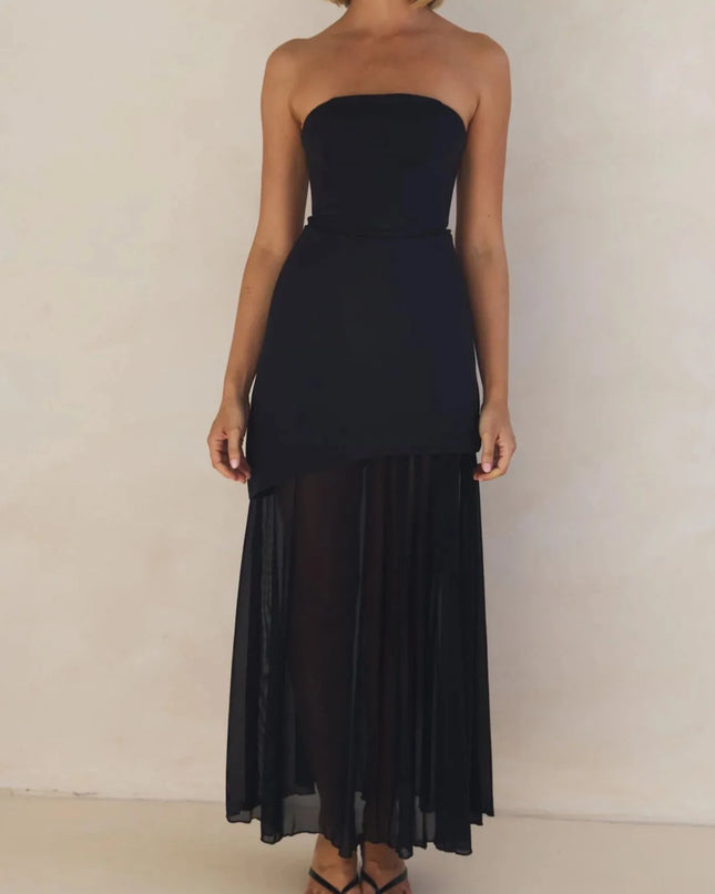 Layered Slit Tube Maxi Dress