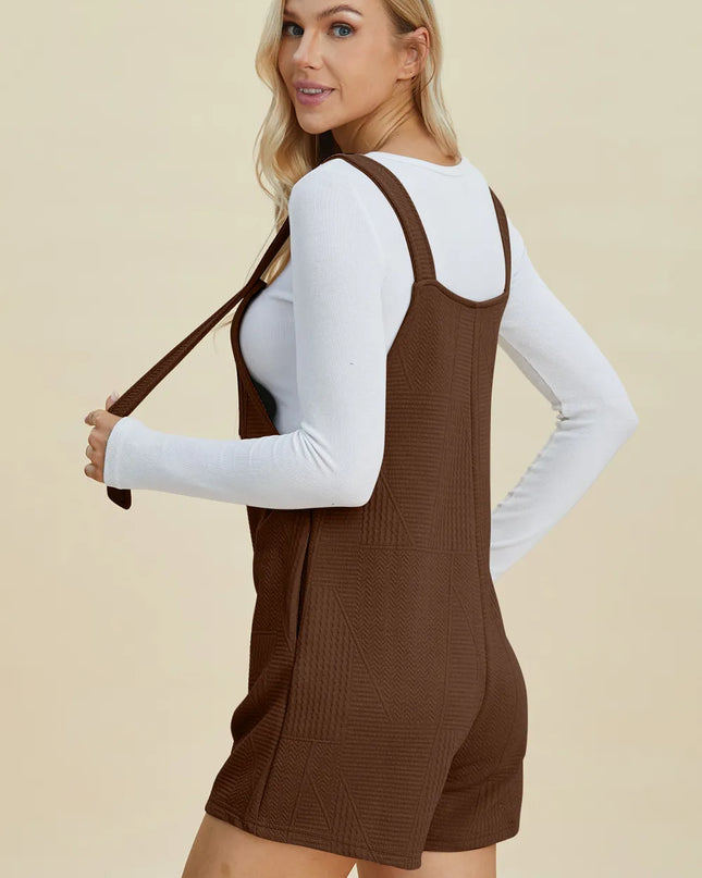 Double Take Full Size Texture Sleeveless Romper