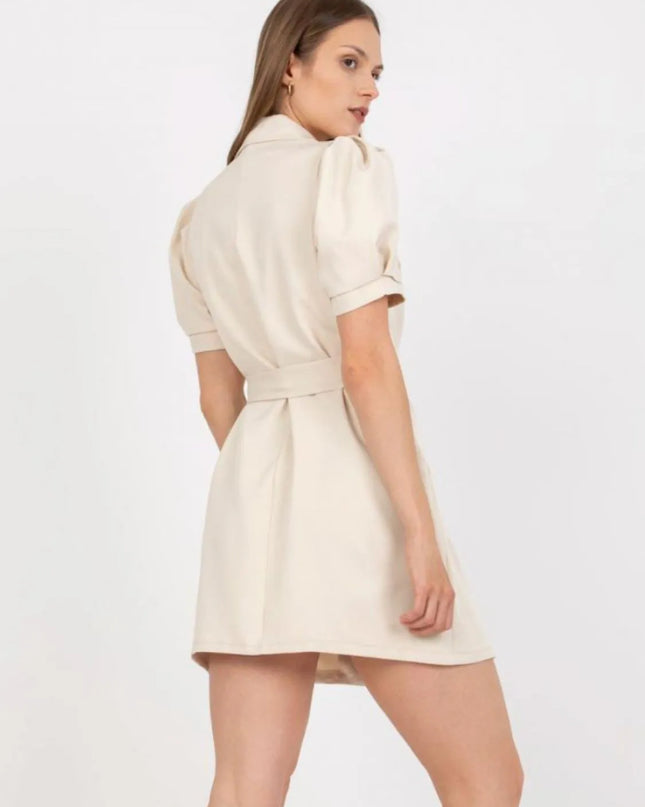 Tie Waist Short Sleeve Blazer Dress