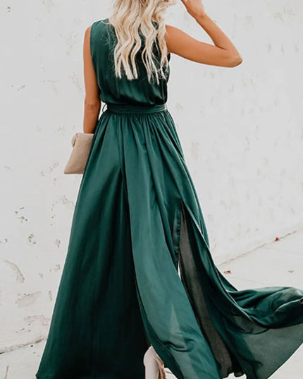 Surplice Tie Waist Maxi Dress