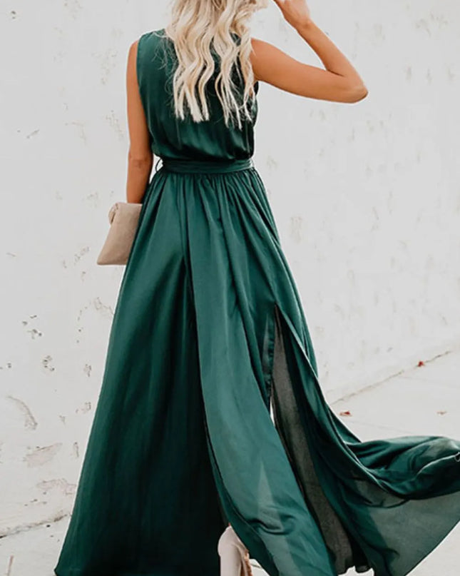 Surplice Tie Waist Maxi Dress