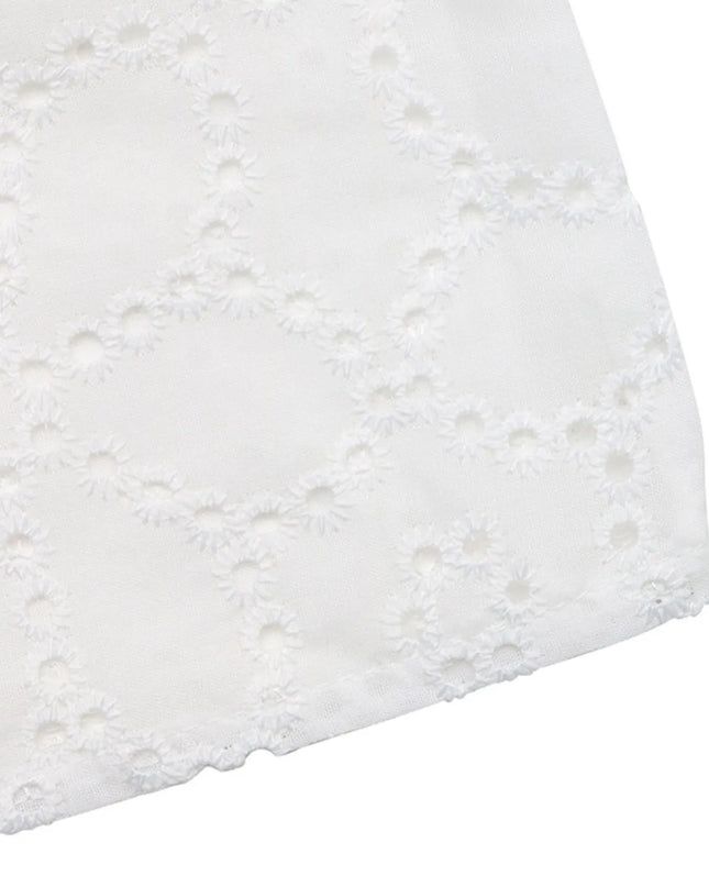 Eyelet Cutout Off-Shoulder Blouse 