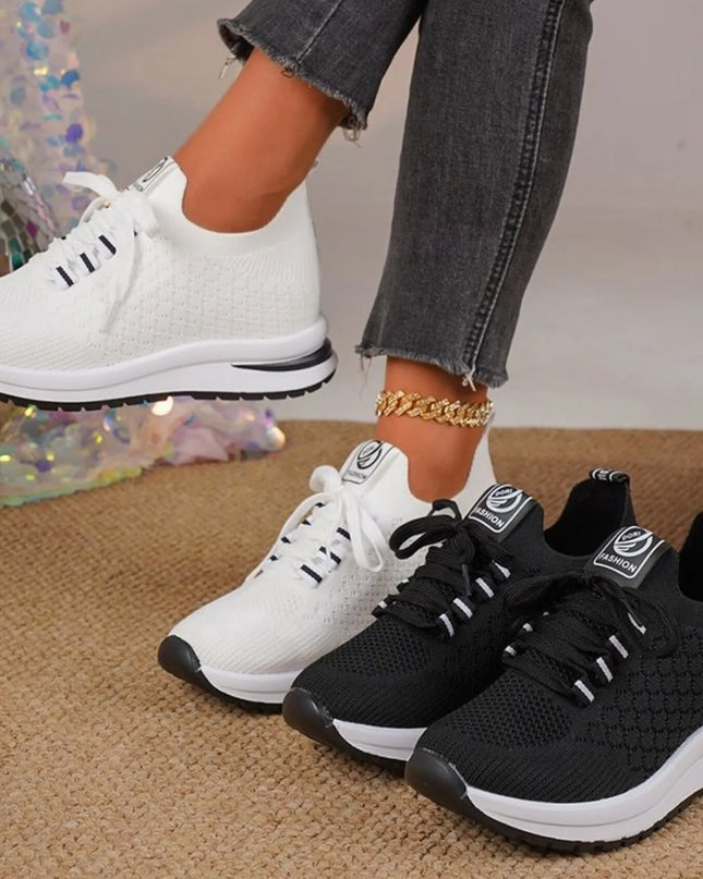 Breathable Mesh Lace Up Sneakers