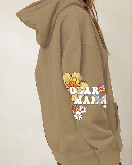 Simply Love Simply Love Full Size DEAR MAMA Flower Graphic Hoodie