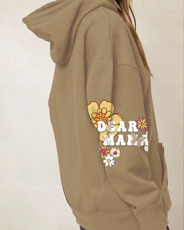 Simply Love Simply Love Full Size DEAR MAMA Flower Graphic Hoodie