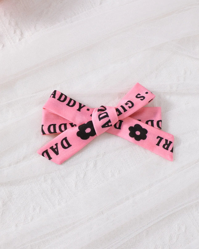 Children's Headband Letter Ruffle Sleeve Top and Shorts 3-Piece Set