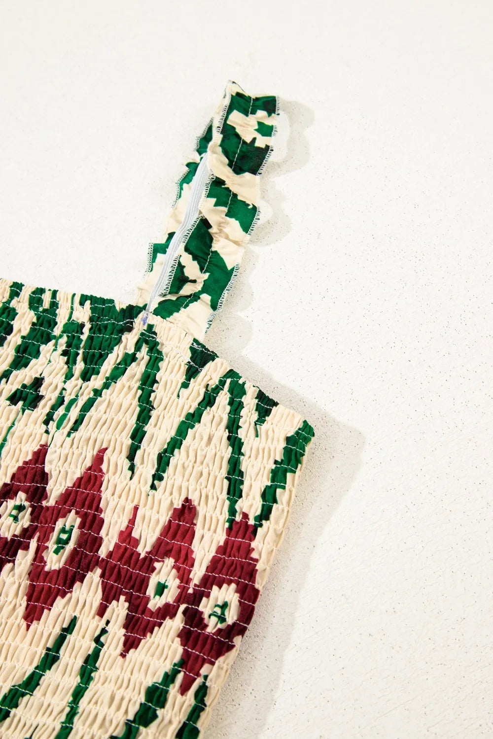 Western Aztec Shirred A-line Sleeveless Maxi Dress