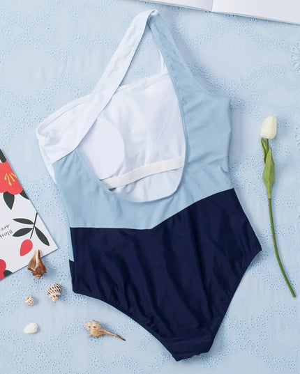 Full Size Cutout Color Block Sleeveless One-Piece Swimwear