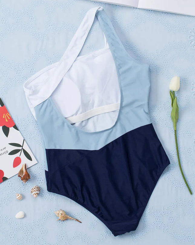 Full Size Cutout Color Block Sleeveless One-Piece Swimwear