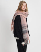 Pink/White/Gray plaid / One Size