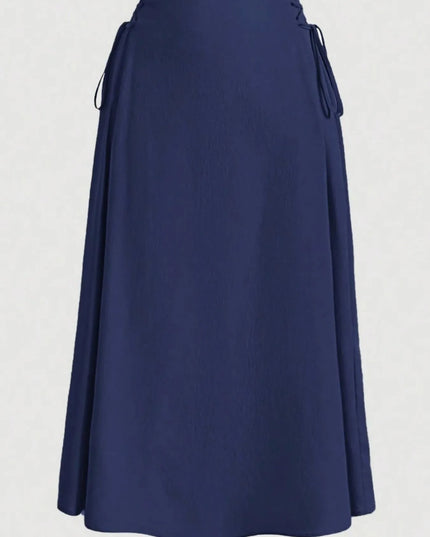 Ruched Midi Cami Dress with Side Tie Details