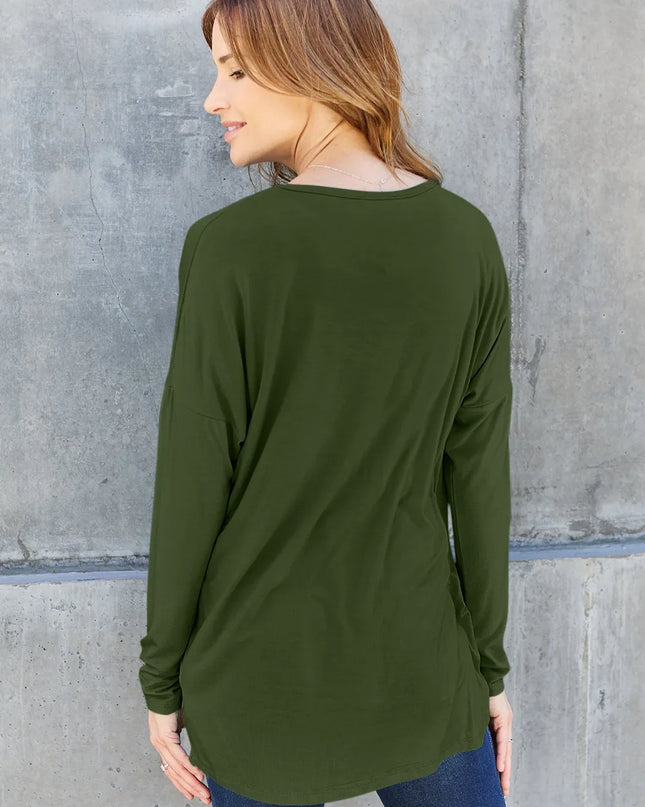 Basic Bae Full Size Round Neck Dropped Shoulder T-Shirt