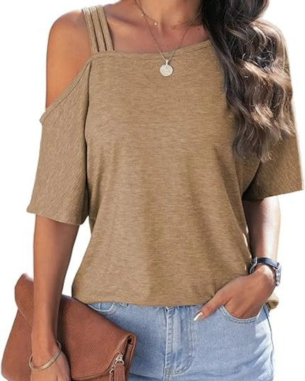 Asymmetrical Neck Half Sleeve T-Shirt