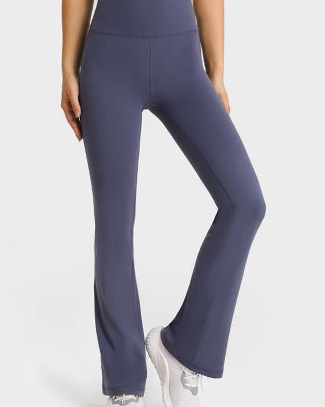 Millennia Elastic Waist Flare Yoga Pants Navy