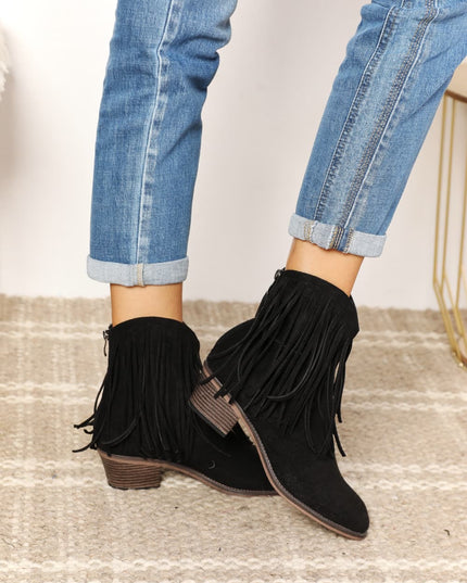 Legend Women's Fringe Cowboy Western Ankle Boots