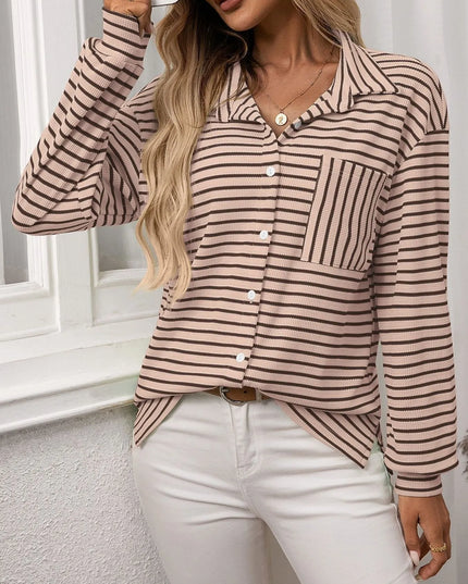 Striped Button Up Long Sleeve Shirt