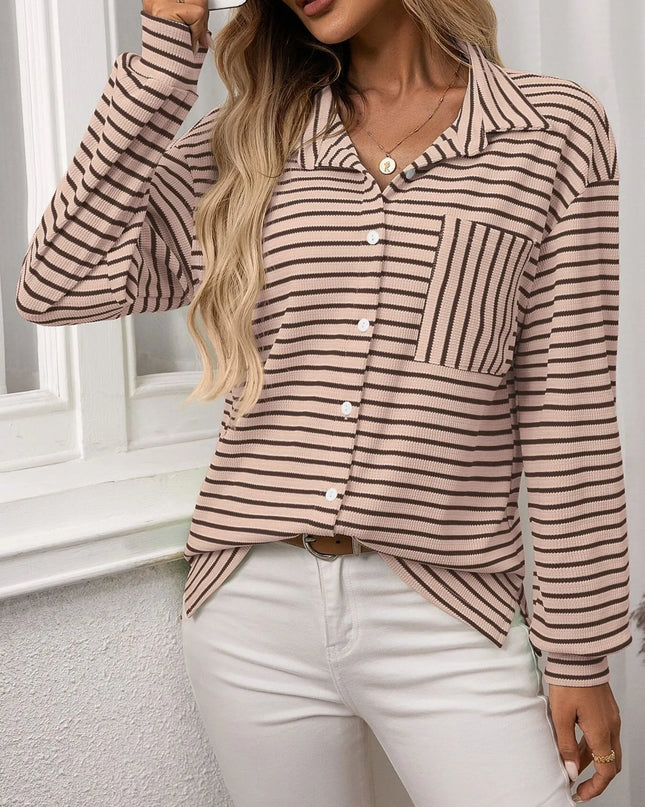 Striped Button Up Long Sleeve Shirt