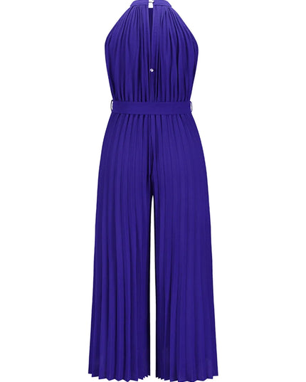 Cutout Tied Pleated Sleeveless Jumpsuit