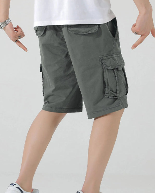 Men's Drawstring Cargo Shorts Gray