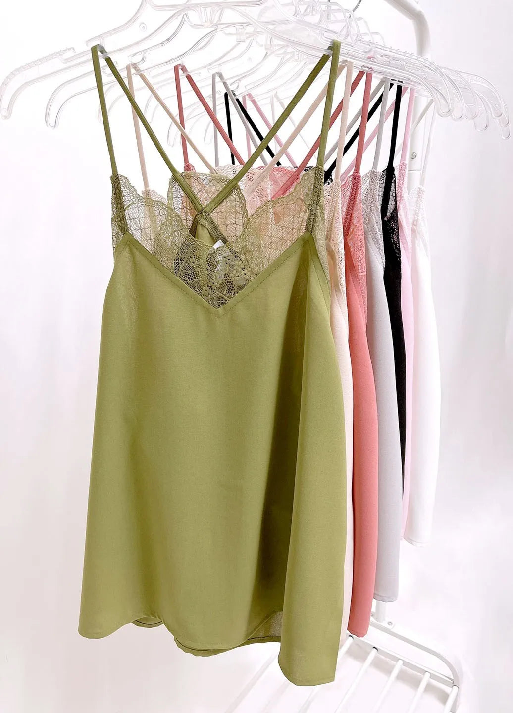 BiBi Lace Cami Solid Tank Top