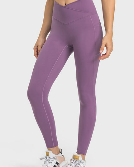 Millennia V-Waist Yoga Leggings with Pockets Purple