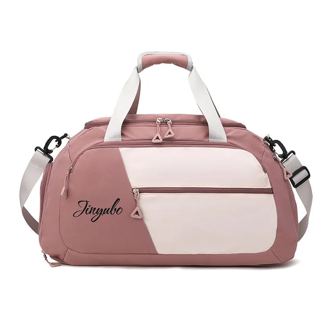 Contrast Nylon Travel Bag Dusty Pink One Size