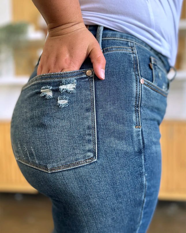 Judy Blue Full Size Tummy Control High Waist Slim Jeans