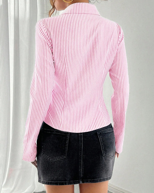 Striped Button Up Long Sleeve Shirt