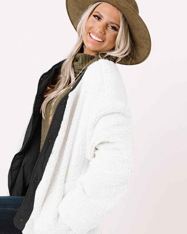 Long Sleeve Button Front Winter Coat
