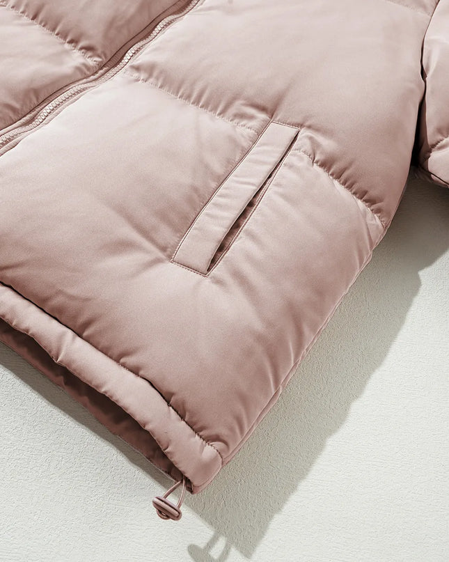 Turtleneck Zip Up Long Sleeve Winter Coat