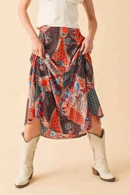 Aemi + Co Printed Maxi Skirt