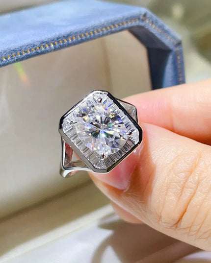 3 Carat Moissanite Engagement Square Ring