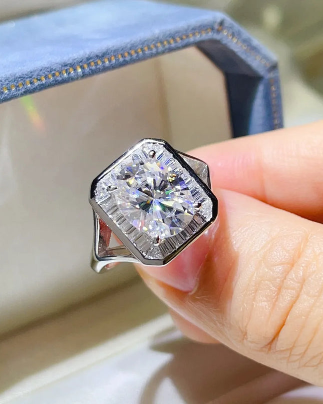 3 Carat Moissanite Engagement Square Ring