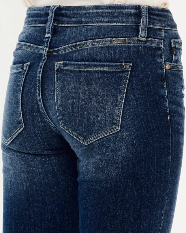 Kancan Mid Rise Button Fly Flare Jeans