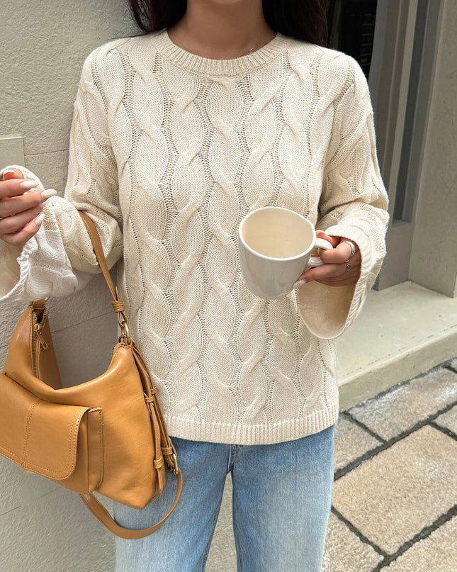 Cable Knit Long Sleeve Sweater