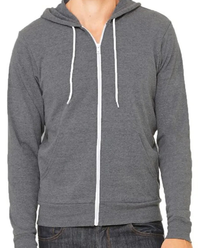 WEIV Men's Zip Up Basic Jacket With Hood CHARCOAL