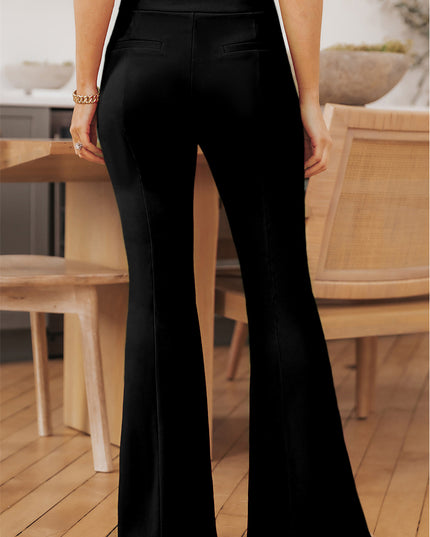 Front Slit Flare Leg Pants 