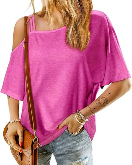 Asymmetrical Neck Half Sleeve T-Shirt