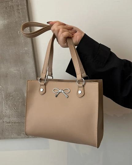 Bow PU Leather Shoulder Bag 