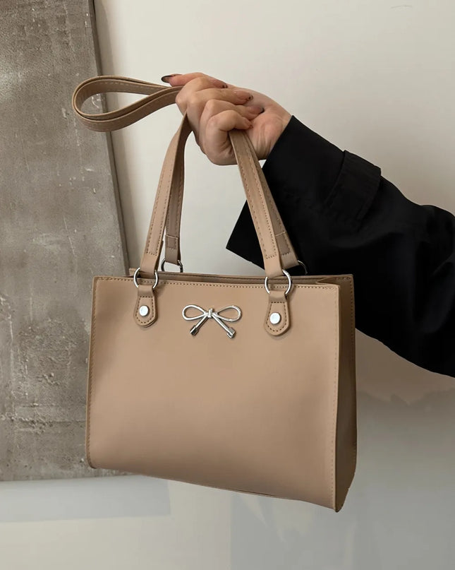 Bow PU Leather Shoulder Bag 