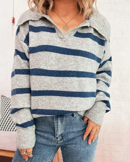 Striped Dropped Shoulder Sweater