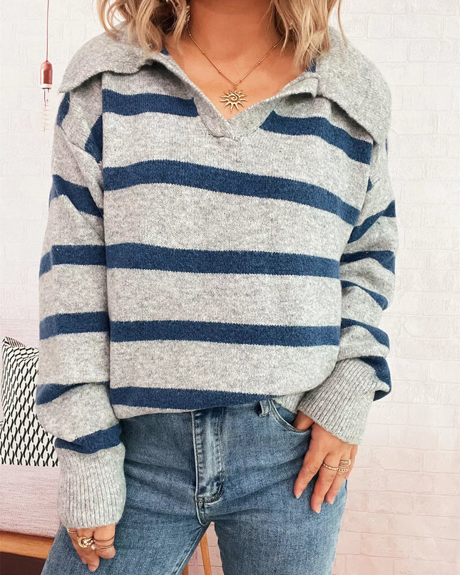 Striped Dropped Shoulder Sweater