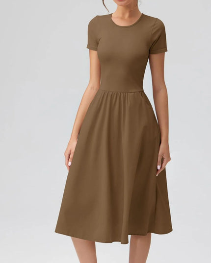 Round Neck Short Sleeve Dress