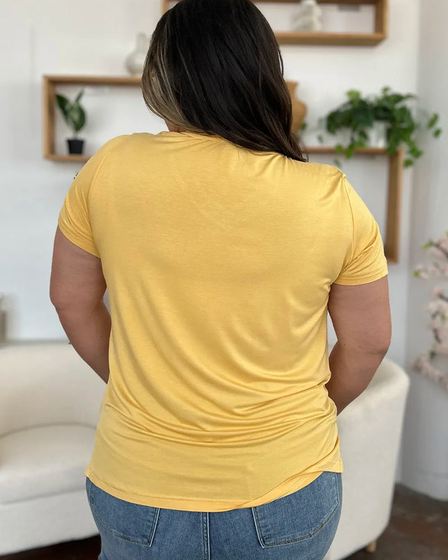 Basic Bae Bamboo Full Size V-Neck High-Low T-Shirt